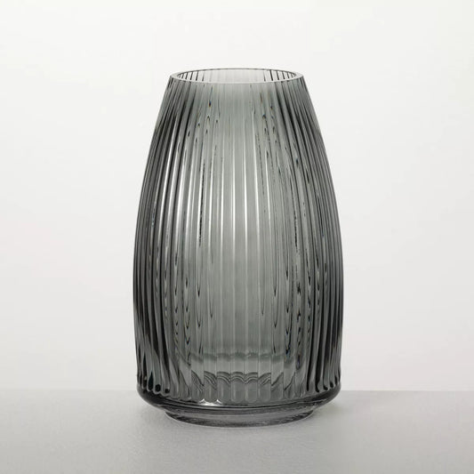 Ribbed Glass Vase